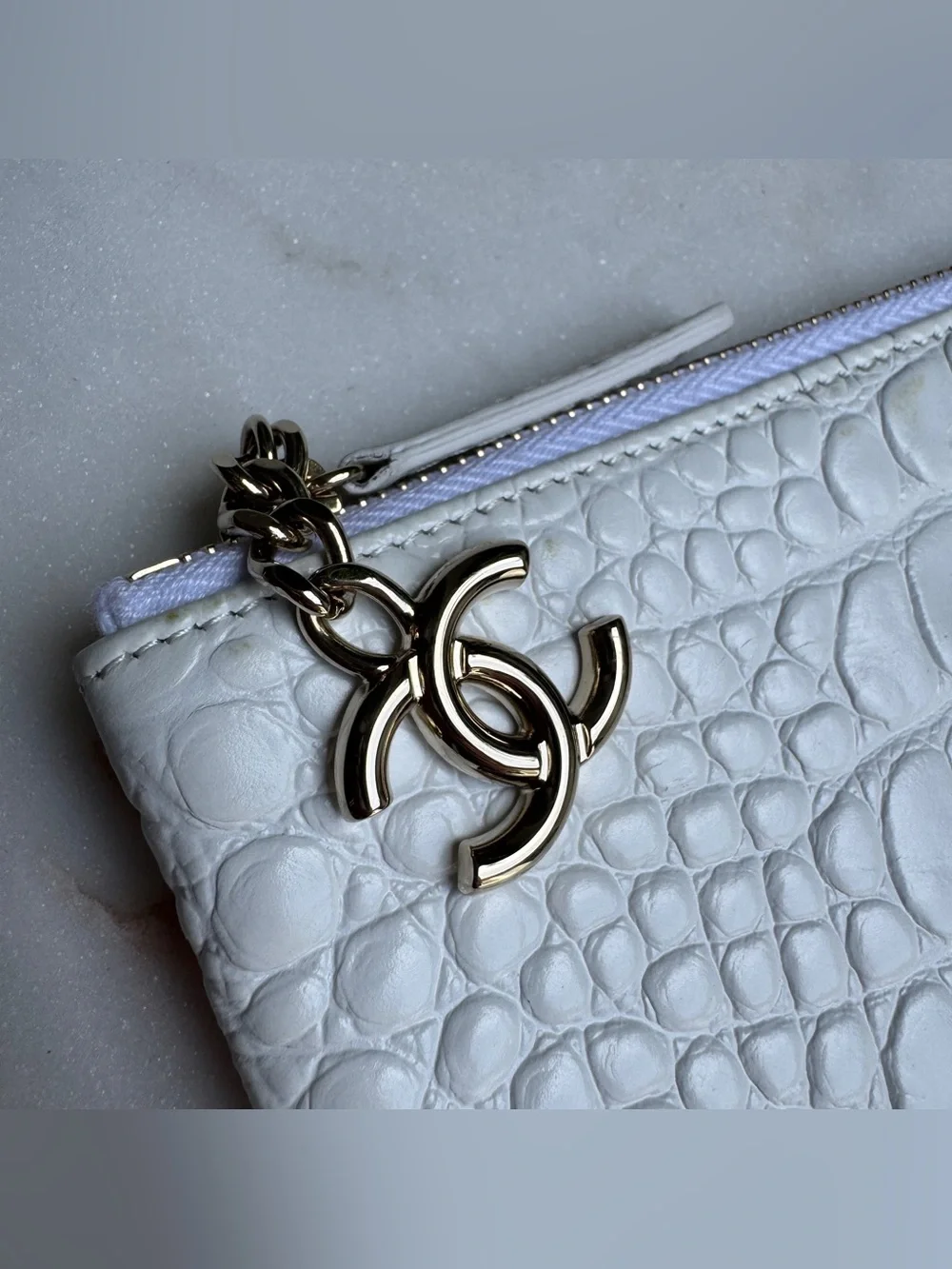 Chanel Croc Embossed Leather O-Case